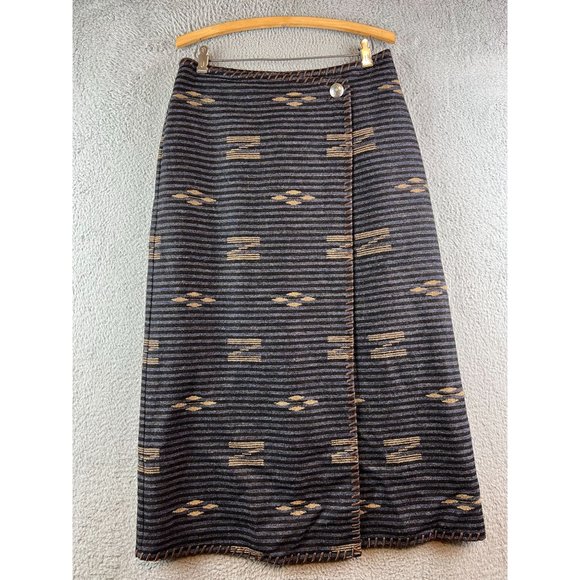 Vintage 90s Lauren Ralph Lauren Southwest Wrap Wool Skirt size 10